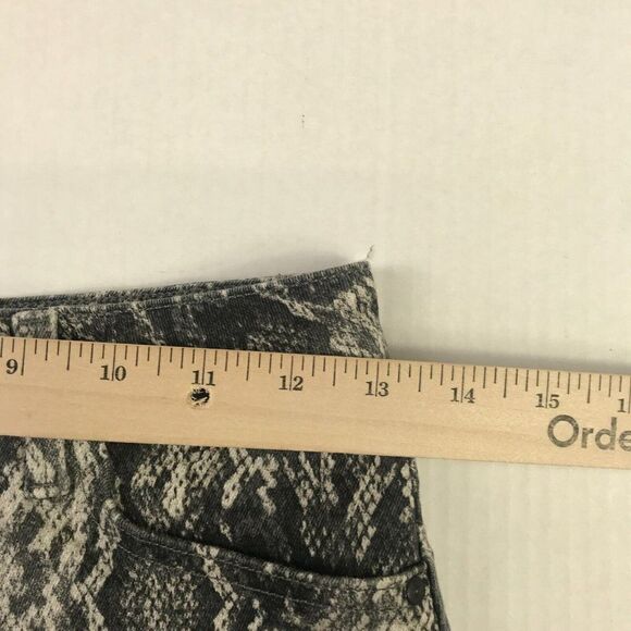 ZARA Womens Mini Denim Skirt Snakeskin Print Stretch Pockets Front Zip Size XS - Picture 8 of 10